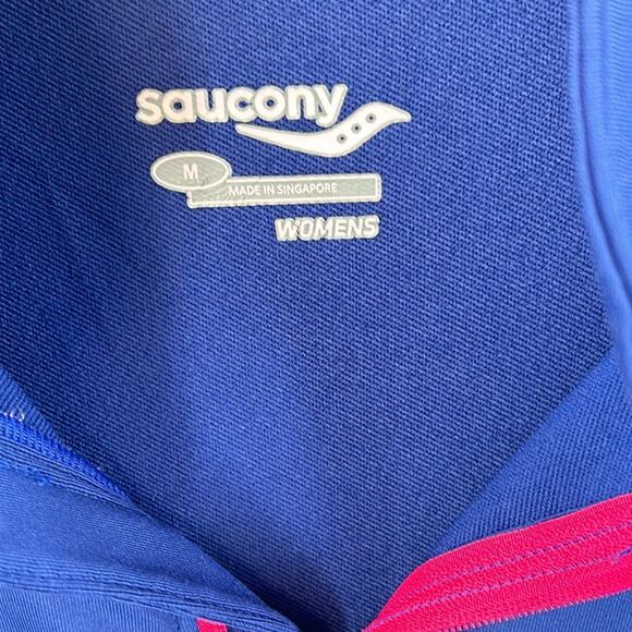 Saucony Women's Blue Quarter Zip Activewear Pullover Top Size Medium - Picture 3 of 15